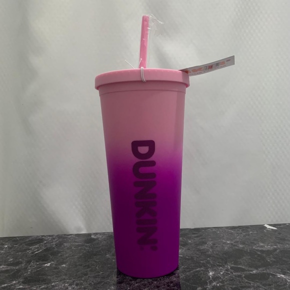 Dunkin Donuts 24 oz Rainbow Acrylic Tumbler NWT - Picture 2 of 5